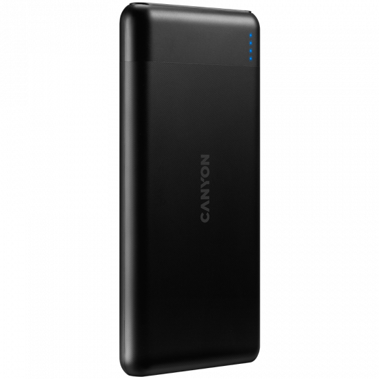CANYON PB-107 Power bank 10000mAh Li-poly battery, Input Micro/PD 18W(Max), Output PD/QC3.0 18W(Max), quick charging cable 0.3m, 144*68*16mm, 0.25kg, Black CANYON PB-107 Power bank 10000mAh Li-poly battery, Input Micro/PD 18W(Max), Output PD/QC3.0 18W(Max), quick charging cable 0.3m, 144*68*16mm, 0.25kg, Black