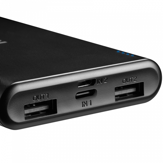 CANYON PB-108 Power bank 10000mAh Li-poly battery, Input 5V/2A, Output 5V/2.1A(Max), 140*68*16mm, 0.230Kg, Black