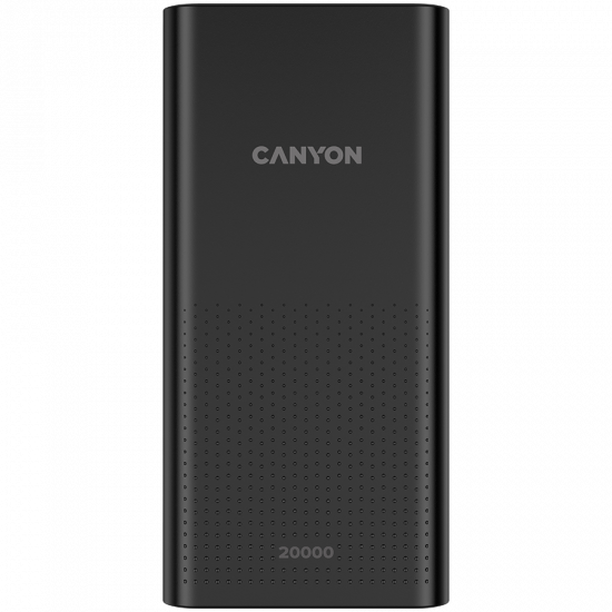 CANYON PB-2001 Power bank 20000mAh Li-poly battery, Input 5V/2A , Output 5V/2.1A(Max), 144*69*28.5mm, 0.440Kg, Black CANYON PB-2001 Power bank 20000mAh Li-poly battery, Input 5V/2A , Output 5V/2.1A(Max), 144*69*28.5mm, 0.440Kg, Black