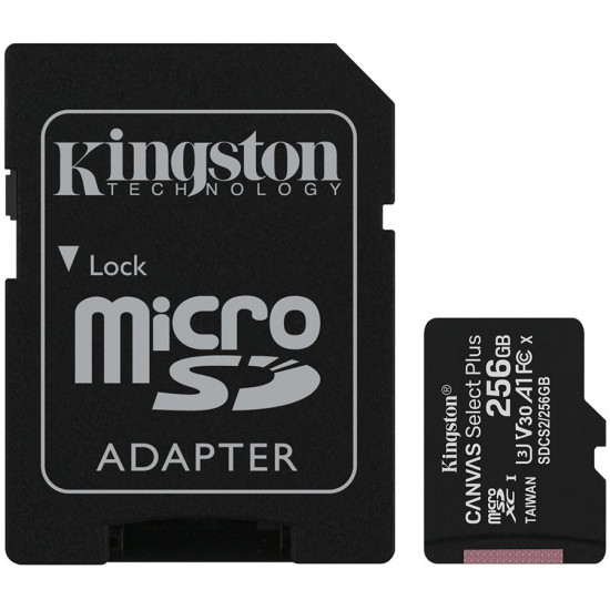 Kingston 256GB microSDXC Canvas Select Plus 100R A1 C10 Card + ADP EAN: 740617298710 Kingston 256GB microSDXC Canvas Select Plus 100R A1 C10 Card + ADP EAN: 740617298710
