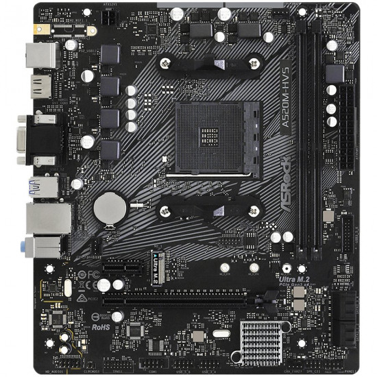 ASROCK Main Board Desktop A520M-HVS (AM4, 2xDDR4, PCIe 3.0 x16,PCIe 3.0 x1, M.2, 4 SATA3, D-Sub, HDMI, mATX, retail) ASROCK Main Board Desktop A520M-HVS (AM4, 2xDDR4, PCIe 3.0 x16,PCIe 3.0 x1, M.2, 4 SATA3, D-Sub, HDMI, mATX, retail)
