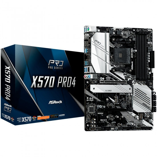 ASROCK Main Board Desktop AM4 X570 (SAM4,4xDDR4,2xPCI 3.0x16, 2xPCI Ex1,SATA III,2xHyper M.2,USB3.2,GLAN, HDMI,DP) ATX Retail ASROCK Main Board Desktop AM4 X570 (SAM4,4xDDR4,2xPCI 3.0x16, 2xPCI Ex1,SATA III,2xHyper M.2,USB3.2,GLAN, HDMI,DP) ATX Retail
