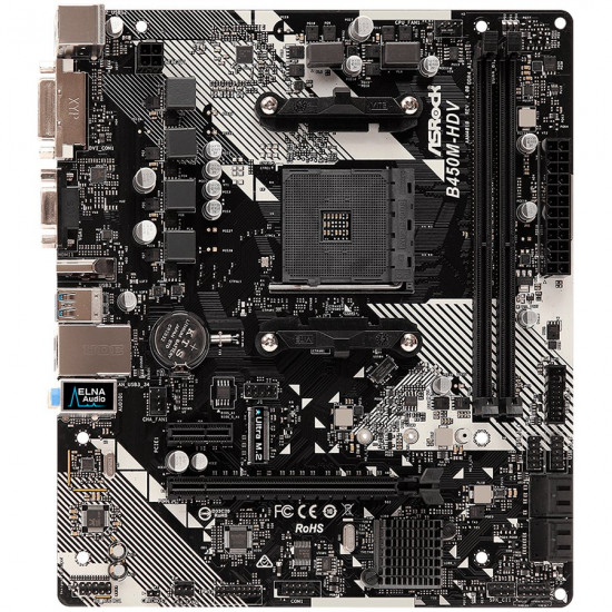 ASROCK Main Board Desktop B450M-HDV R4.0 (SAM4,2xDDR4,1xPCI 3.0x16,1xPCI Ex1,SATA III,1xM.2,1xUlraM.2,USB3.0,GLAN, VGA,DVI,HDMI,) mATX Retail ASROCK Main Board Desktop B450M-HDV R4.0 (SAM4,2xDDR4,1xPCI 3.0x16,1xPCI Ex1,SATA III,1xM.2,1xUlraM.2,USB3.0,GLAN, VGA,DVI,HDMI,) mATX Retail