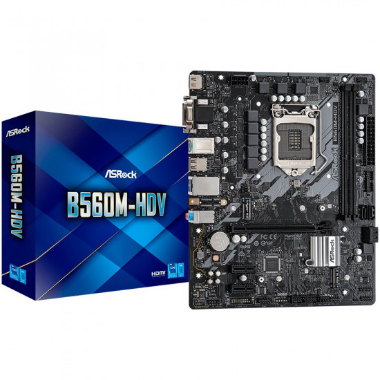 ASROCK Main Board Desktop B560 chipset (S1200, 2x DDR4, 1x PCIe x16, 2x PCIe x1, 4x SATA3 ,1x Ultra M.2, GLAN, 1x VGA, 1x DVI, 1x HDMI, 4x USB 3.2, 2x USB 2.0) mATX. ASROCK Main Board Desktop B560 chipset (S1200, 2x DDR4, 1x PCIe x16, 2x PCIe x1, 4x SATA3 ,1x Ultra M.2, GLAN, 1x VGA, 1x DVI, 1x HDMI, 4x USB 3.2, 2x USB 2.0) mATX.