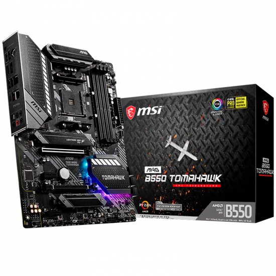 MSI MAG B550 TOMAHAWK,ATX,Socket AM4,AMD B550 Chipset,4 DIMMs, Dual Channel DDR4 up to 5100+(OC)MHz,1x PCIe 4.0/ 3.0 x16 slot,2x M.2 slots,2xUSB 3.2 Gen 2 (1x Type-C),2xUSB 3.2 Gen 1,2xUSB 2.0,1x HDMI,1x DP,2.5G+1G LAN,7.1 Audio,3y warranty MSI MAG B550 TOMAHAWK,ATX,Socket AM4,AMD B550 Chipset,4 DIMMs, Dual Channel DDR4 up to 5100+(OC)MHz,1x PCIe 4.0/ 3.0 x16 slot,2x M.2 slots,2xUSB 3.2 Gen 2 (1x Type-C),2xUSB 3.2 Gen 1,2xUSB 2.0,1x HDMI,1x DP,2.5G+1G LAN,7.1 Audio,3y warranty