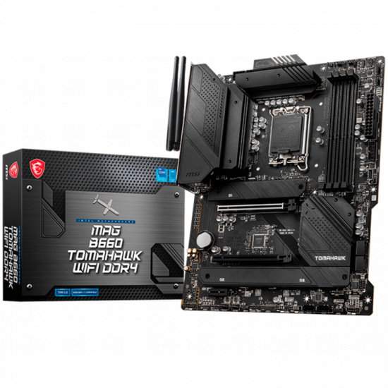 MSI MAG B660 TOMAHAWK WIFI DDR4, ATX, Socket 1700, Dual Channel DDR4 4800(OC)MHz, 2x PCIe x16 slots, 3x M.2 slots, 1x HDMI, 1x DP, 1x USB 3.2 Gen2x2, 4x USB 3.2 Gen 2, 4x USB 2.0 ports, Type-C, 7.1 HD Audio, 2.5Gbps LAN, WiFi 6, BT, 3Y MSI MAG B660 TOMAHAWK WIFI DDR4, ATX, Socket 1700, Dual Channel DDR4 4800(OC)MHz, 2x PCIe x16 slots, 3x M.2 slots, 1x HDMI, 1x DP, 1x USB 3.2 Gen2x2, 4x USB 3.2 Gen 2, 4x USB 2.0 ports, Type-C, 7.1 HD Audio, 2.5Gbps LAN, WiFi 6, BT, 3Y