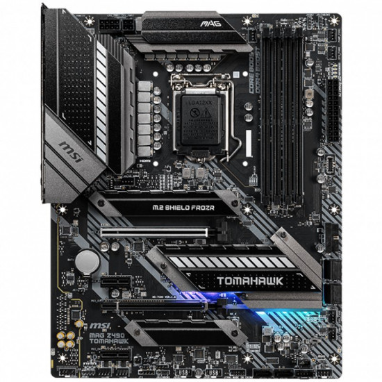 MSI MAG Z490 TOMAHAWK, ATX, Socket 1200, Dual Channel DDR4 5000(OC)MHz, 2x PCIe 3.0 x16 slots, 2x M.2 slots, 1x HDMI, 1x DP, 2x USB 3.2 Gen2, 4x USB 3.2 Gen1, 2x USB 2.0, Type-C, 7.1 HD Audio, 2.5Gbps + 1Gbps LAN MSI MAG Z490 TOMAHAWK, ATX, Socket 1200, Dual Channel DDR4 5000(OC)MHz, 2x PCIe 3.0 x16 slots, 2x M.2 slots, 1x HDMI, 1x DP, 2x USB 3.2 Gen2, 4x USB 3.2 Gen1, 2x USB 2.0, Type-C, 7.1 HD Audio, 2.5Gbps + 1Gbps LAN