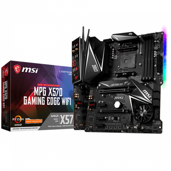 MSI MPG X570 GAMING EDGE WIFI,ATX,Socket AM4,AMD X570 Chipset,4 DIMMs,Dual Channel DDR4 up to 4400(OC)MHz,1x PCIe 4.0/ 3.0 x16 slot,2x M.2 slots,4x USB 3.2 Gen 2 (1x Type-C),2x USB 3.2 Gen 1,1x HDMI,WiFi,1G LAN,7.1 Audio,3y warranty MSI MPG X570 GAMING EDGE WIFI,ATX,Socket AM4,AMD X570 Chipset,4 DIMMs,Dual Channel DDR4 up to 4400(OC)MHz,1x PCIe 4.0/ 3.0 x16 slot,2x M.2 slots,4x USB 3.2 Gen 2 (1x Type-C),2x USB 3.2 Gen 1,1x HDMI,WiFi,1G LAN,7.1 Audio,3y warranty
