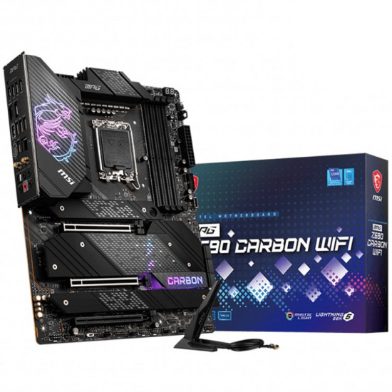 MSI MPG Z690 CARBON WIFI, ATX, Socket 1700, Dual Channel DDR5 6666(OC)MHz, 3x PCIe x16 slots, 5x M.2 slots, 1x HDMI, 1x DP, 1x USB3.2 Gen2x2, 5x USB 3.2 Gen 2, 4x USB 2.0, Type-C, 7.1 HD Audio, 2.5Gbps LAN, WI-FI 6E, BT, 3Y MSI MPG Z690 CARBON WIFI, ATX, Socket 1700, Dual Channel DDR5 6666(OC)MHz, 3x PCIe x16 slots, 5x M.2 slots, 1x HDMI, 1x DP, 1x USB3.2 Gen2x2, 5x USB 3.2 Gen 2, 4x USB 2.0, Type-C, 7.1 HD Audio, 2.5Gbps LAN, WI-FI 6E, BT, 3Y