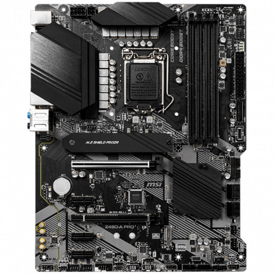 MSI Main Board Desktop Z490-A PRO (Z490, s1200, 2x PCI-E 3.0 x16, DP, HDMI, 4x DDR4, 3x PCIe 3.0 x1, 2x M.2(Gen3 x4), 6x SATA 6Gb/s, 2x USB 3.2 Gen 2, 7x USB 3.2 Gen 1, 6x USB 2.0, 8125B 2.5G LAN, 7.1 HD Audio, ATX, Retail) MSI Main Board Desktop Z490-A PRO (Z490, s1200, 2x PCI-E 3.0 x16, DP, HDMI, 4x DDR4, 3x PCIe 3.0 x1, 2x M.2(Gen3 x4), 6x SATA 6Gb/s, 2x USB 3.2 Gen 2, 7x USB 3.2 Gen 1, 6x USB 2.0, 8125B 2.5G LAN, 7.1 HD Audio, ATX, Retail)
