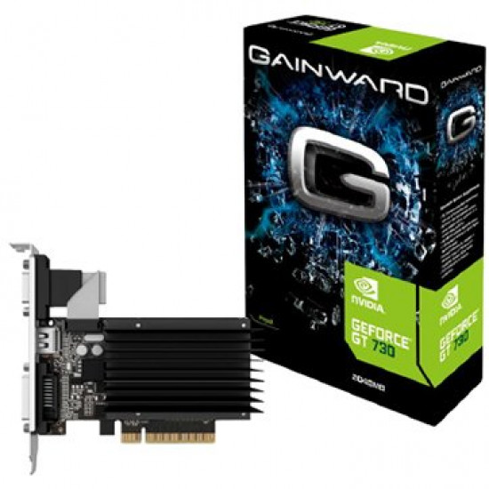 Видео карта Gainward Video Card GeForce GT 730 SilentFX GDDR3 2GB/64bit, PCI-E 2.0, HDMI, DVI, VGA, Retail Видео карта Gainward Video Card GeForce GT 730 SilentFX GDDR3 2GB/64bit, PCI-E 2.0, HDMI, DVI, VGA, Retail