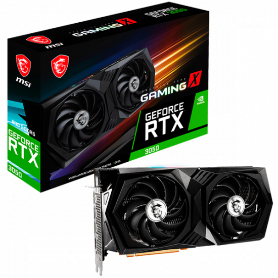 Видео карта MSI Video Card NVidia GeForce RTX 3050 GAMING X 8G, 8GB GDDR6, 128bit, Effective Memory Clock: 14000MHz, Boost: 1845MHz, 2560 CUDA Cores, PCI-E 4.0 x8, 3x DP, HDMI 2.1, RAY TRACING, TORX Fan 4.0, 550W Recommended PSU, Backplate, 3Y Видео карта MSI Video Card NVidia GeForce RTX 3050 GAMING X 8G, 8GB GDDR6, 128bit, Effective Memory Clock: 14000MHz, Boost: 1845MHz, 2560 CUDA Cores, PCI-E 4.0 x8, 3x DP, HDMI 2.1, RAY TRACING, TORX Fan 4.0, 550W Recommended PSU, Backplate, 3Y