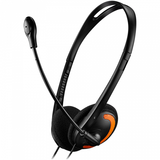 Слушалки CANYON PC headset with microphone, volume control and adjustable headband, cable 1.8M, Black/Orange Слушалки CANYON PC headset with microphone, volume control and adjustable headband, cable 1.8M, Black/Orange