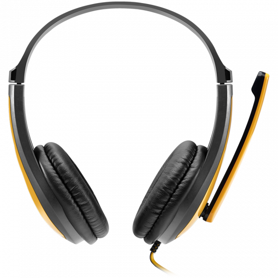 Слушалки CANYON entry price PC headset, combined 3,5 plug, leather pads, Black-yellow Слушалки CANYON entry price PC headset, combined 3,5 plug, leather pads, Black-yellow