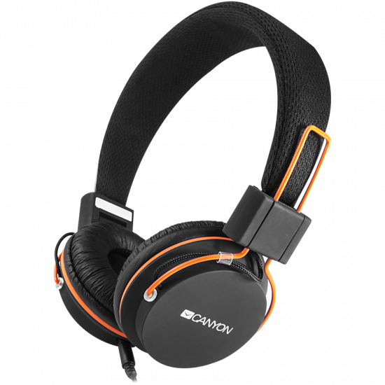 Слушалки CANYON headphones, detachable cable with microphone, foldable, black Слушалки CANYON headphones, detachable cable with microphone, foldable, black