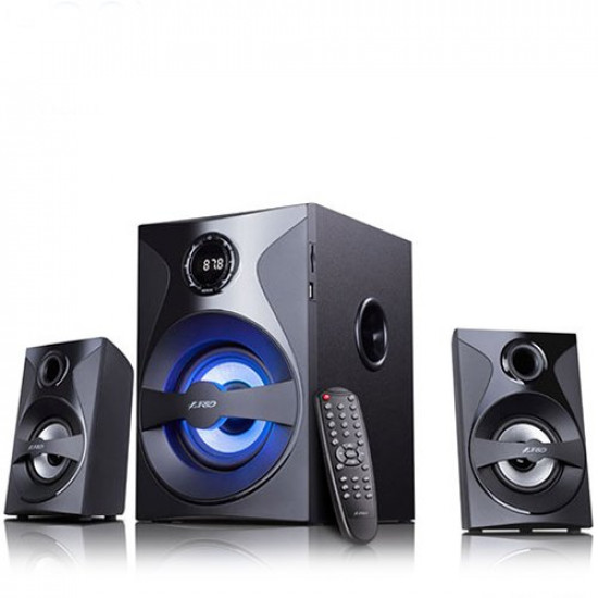 Multimedia Bluetooth Speakers F&D F380X (2.1 Channel Surround, 54W, 110Hz-20KHz, Subwoofer: 30-118Hz, Bluetooth 4.0, NFC, USB/SD card reader, FM digital, LED display, Remote control, Wooden, Black Multimedia Bluetooth Speakers F&D F380X (2.1 Channel Surround, 54W, 110Hz-20KHz, Subwoofer: 30-118Hz, Bluetooth 4.0, NFC, USB/SD card reader, FM digital, LED display, Remote control, Wooden, Black
