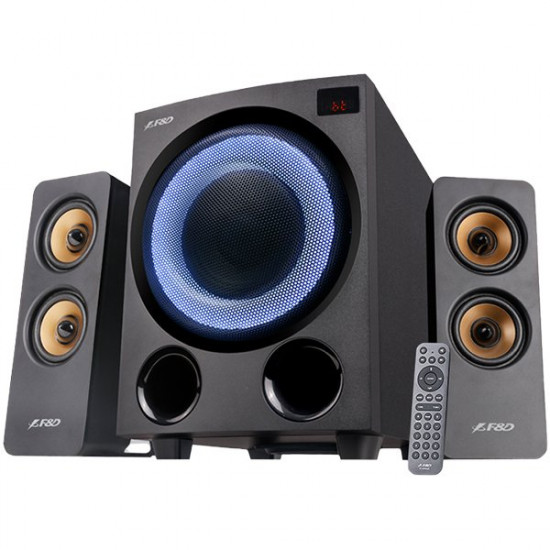 Multimedia Bluetooth Speakers F&D F770X 2.1 (Subwoofer driver: 5.25”*2pcs / Satellite driver: 2.5”*4pcs), BT 5.0 /AUX/FM/USB/OPTICAL, LED Display, Multicolor LED lighting, 76W Multimedia Bluetooth Speakers F&D F770X 2.1 (Subwoofer driver: 5.25”*2pcs / Satellite driver: 2.5”*4pcs), BT 5.0 /AUX/FM/USB/OPTICAL, LED Display, Multicolor LED lighting, 76W