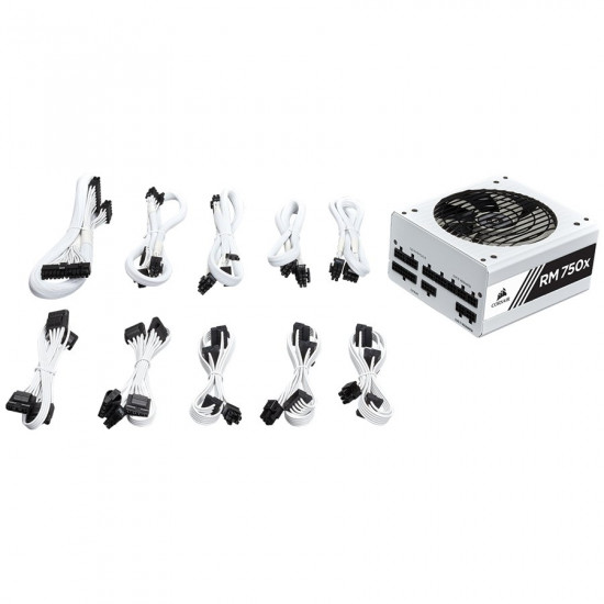 CORSAIR RMx White Series RM750x — 750 Watt 80 PLUS Gold Certified Fully Modular PSU (EU) CORSAIR RMx White Series RM750x — 750 Watt 80 PLUS Gold Certified Fully Modular PSU (EU)