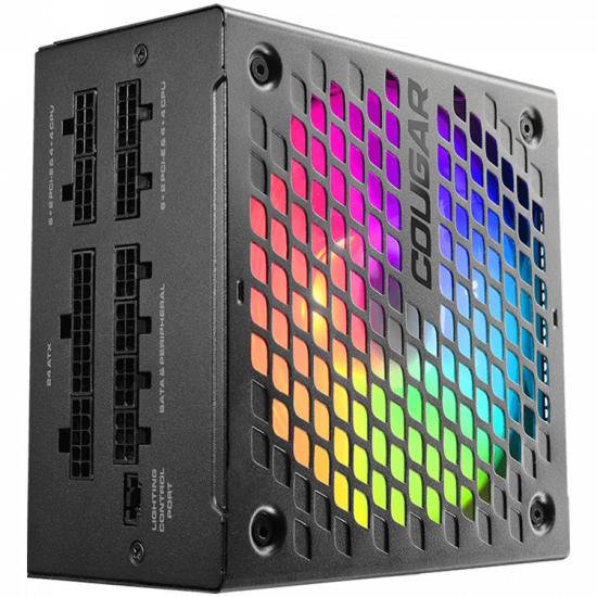 COUGAR AURIC 750, 750W, 80 Plus Gold, Protection: UVP, OVP, SCP, OPP, OCP, OTP, Connectors: 1x 24-pin MB, 2x 8-pin CPU, 3x PCI-E 8(6+2)-pin, 3x P-ATA, 5x S-ATA, Fully Modular, Multi-Lighting ARGB modes, 0-dB Fan Switch, 150 x 150 x 86 (mm) COUGAR AURIC 750, 750W, 80 Plus Gold, Protection: UVP, OVP, SCP, OPP, OCP, OTP, Connectors: 1x 24-pin MB, 2x 8-pin CPU, 3x PCI-E 8(6+2)-pin, 3x P-ATA, 5x S-ATA, Fully Modular, Multi-Lighting ARGB modes, 0-dB Fan Switch, 150 x 150 x 86 (mm)