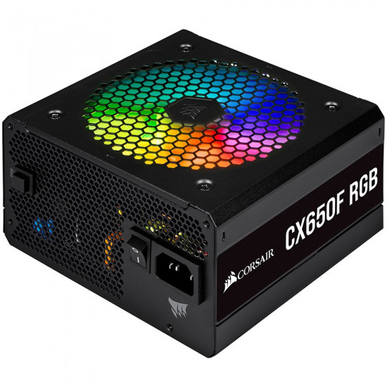 Corsair PSU CX650F 650W modular RGB 80+ Bronze 120mm, RGB Led, Black Corsair PSU CX650F 650W modular RGB 80+ Bronze 120mm, RGB Led, Black