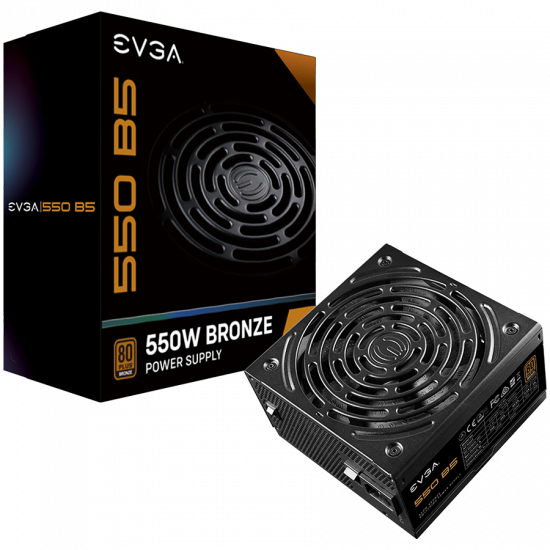 EVGA 550 B5, 80 Plus BRONZE 550W, Fully Modular, EVGA ECO Mode, Compact 150mm Size, 5 Year Warranty