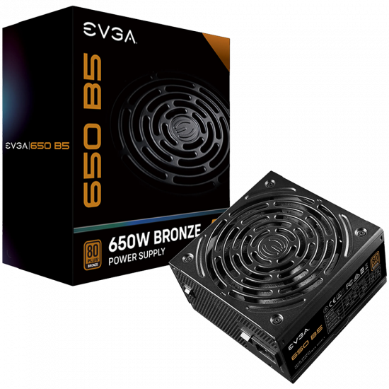 EVGA 650 B5, 80 Plus BRONZE 650W, Fully Modular, EVGA ECO Mode, Compact 150mm Size, 5 Year Warranty EVGA 650 B5, 80 Plus BRONZE 650W, Fully Modular, EVGA ECO Mode, Compact 150mm Size, 5 Year Warranty