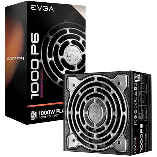 EVGA SuperNOVA 1000 P6, 80 Plus PLATINUM 1000W, Fully Modular, Eco Mode with FDB Fan, Includes Power ON Self Tester, Compact 140mm Size, 10 Year Warranty EVGA SuperNOVA 1000 P6, 80 Plus PLATINUM 1000W, Fully Modular, Eco Mode with FDB Fan, Includes Power ON Self Tester, Compact 140mm Size, 10 Year Warranty