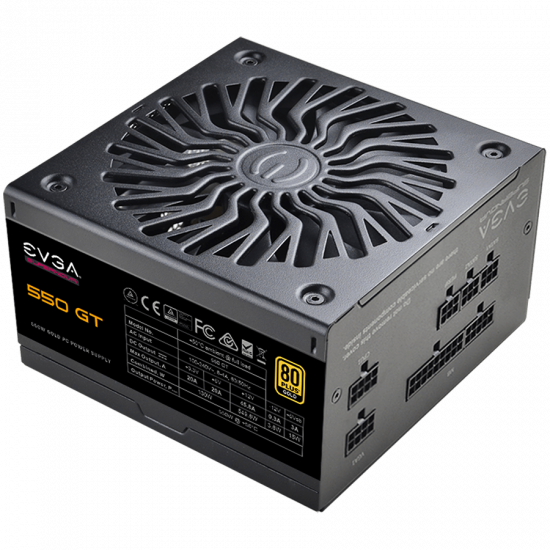 EVGA SuperNOVA 550 GT, 80 Plus GOLD 550W, Fully Modular, Auto ECO Mode with FDB Fan, Includes Power ON Self Tester, Compact 150mm Size, 7 Year Warranty EVGA SuperNOVA 550 GT, 80 Plus GOLD 550W, Fully Modular, Auto ECO Mode with FDB Fan, Includes Power ON Self Tester, Compact 150mm Size, 7 Year Warranty