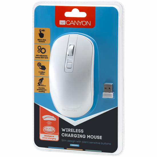 2.4GHz Wireless Rechargeable Mouse with Pixart sensor, 4keys, Silent switch for right/left keys,DPI: 800/1200/1600, Max. usage 50 hours for one time full charged, 300mAh Li-poly battery, Pearl-White, cable length 0.6m, 116.4*63.3*32.3mm, 0.075kg 2.4GHz Wireless Rechargeable Mouse with Pixart sensor, 4keys, Silent switch for right/left keys,DPI: 800/1200/1600, Max. usage 50 hours for one time full charged, 300mAh Li-poly battery, Pearl-White, cable length 0.6m, 116.4*63.3*32.3mm, 0.075kg