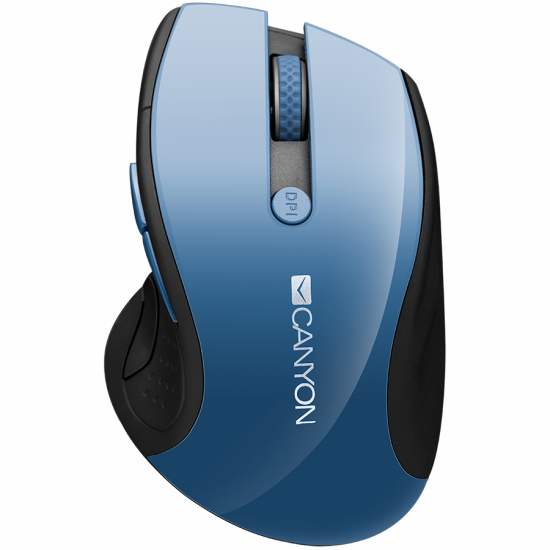 CANYON 2.4Ghz wireless mouse, optical tracking - blue LED, 6 buttons, DPI 1000/1200/1600, Blue Gray pearl glossy CANYON 2.4Ghz wireless mouse, optical tracking - blue LED, 6 buttons, DPI 1000/1200/1600, Blue Gray pearl glossy