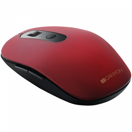 Canyon 2 in 1 Wireless optical mouse with 6 buttons, DPI 800/1000/1200/1500, 2 mode(BT/ 2.4GHz), Battery AA*1pcs, Red, silent switch for right/left keys, 65.4*112.25*32.3mm, 0.092kg Canyon 2 in 1 Wireless optical mouse with 6 buttons, DPI 800/1000/1200/1500, 2 mode(BT/ 2.4GHz), Battery AA*1pcs, Red, silent switch for right/left keys, 65.4*112.25*32.3mm, 0.092kg