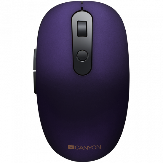 Canyon 2 in 1 Wireless optical mouse with 6 buttons, DPI 800/1000/1200/1500, 2 mode(BT/ 2.4GHz), Battery AA*1pcs, Violet, silent switch for right/left keys, 65.4*112.25*32.3mm, 0.092kg Canyon 2 in 1 Wireless optical mouse with 6 buttons, DPI 800/1000/1200/1500, 2 mode(BT/ 2.4GHz), Battery AA*1pcs, Violet, silent switch for right/left keys, 65.4*112.25*32.3mm, 0.092kg