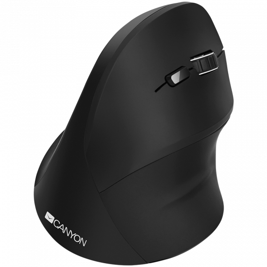 CANYON MW-16 wireless Vertical mouse, USB2.4GHz, Optical Technology, 6 number of buttons, USB 2.0, resolution: 800/1200/1600 DPI, black, size: 86*115*71mm,90g CANYON MW-16 wireless Vertical mouse, USB2.4GHz, Optical Technology, 6 number of buttons, USB 2.0, resolution: 800/1200/1600 DPI, black, size: 86*115*71mm,90g