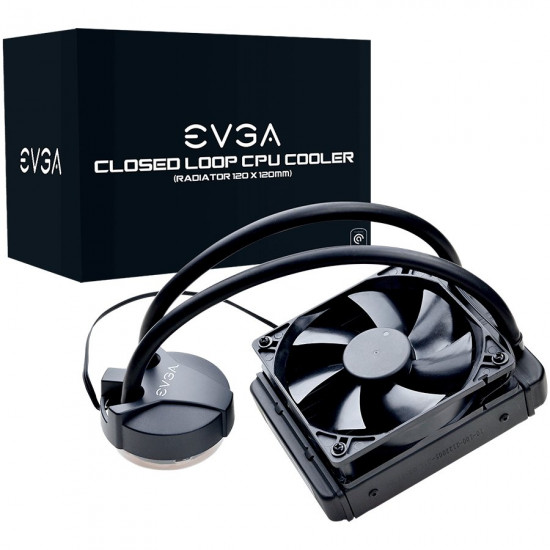 EVGA CLC 120mm All-In-One CPU Liquid Cooler, 1x 120mm Fan, Intel Socket LGA20XX/1200/115X/1366, 5 Year Warranty