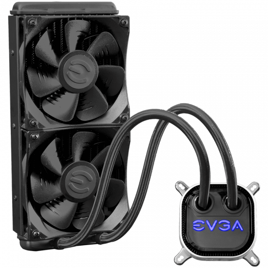 EVGA CLC 240mm All-In-One RGB LED CPU Liquid Cooler, 2x FX12 120mm PWM Fans, Intel Socket LGA20XX/1200/115X/1366, AMD Socket AM2/AM3/AM4/FM1/FM2/TR4, 5 Year Warranty EVGA CLC 240mm All-In-One RGB LED CPU Liquid Cooler, 2x FX12 120mm PWM Fans, Intel Socket LGA20XX/1200/115X/1366, AMD Socket AM2/AM3/AM4/FM1/FM2/TR4, 5 Year Warranty