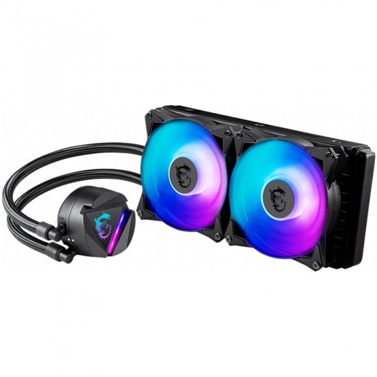MSI MAG CORELIQUID 240R, AIO ARGB CPU Liquid Cooler, 240mm Radiator - Dual 120mm ARGB PWM Fans, Intel 1150/1151/1155/1156/1200/1366/2011/2011-3/2066; AMD AM4/FM2+/FM2/FM1/AM3+/AM3/AM2+/AM2 500~2000 RPM, 274 x 120 x 27mm, Aluminum Radiator MSI MAG CORELIQUID 240R, AIO ARGB CPU Liquid Cooler, 240mm Radiator - Dual 120mm ARGB PWM Fans, Intel 1150/1151/1155/1156/1200/1366/2011/2011-3/2066; AMD AM4/FM2+/FM2/FM1/AM3+/AM3/AM2+/AM2 500~2000 RPM, 274 x 120 x 27mm, Aluminum Radiator