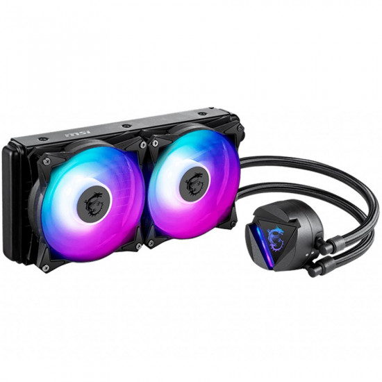 MSI MAG CORELIQUID 240R, AIO ARGB CPU Liquid Cooler, 240mm Radiator - Dual 120mm ARGB PWM Fans, Intel 1150/1151/1155/1156/1200/1366/2011/2011-3/2066; AMD AM4/FM2+/FM2/FM1/AM3+/AM3/AM2+/AM2 500~2000 RPM, 274 x 120 x 27mm, Aluminum Radiator MSI MAG CORELIQUID 240R, AIO ARGB CPU Liquid Cooler, 240mm Radiator - Dual 120mm ARGB PWM Fans, Intel 1150/1151/1155/1156/1200/1366/2011/2011-3/2066; AMD AM4/FM2+/FM2/FM1/AM3+/AM3/AM2+/AM2 500~2000 RPM, 274 x 120 x 27mm, Aluminum Radiator