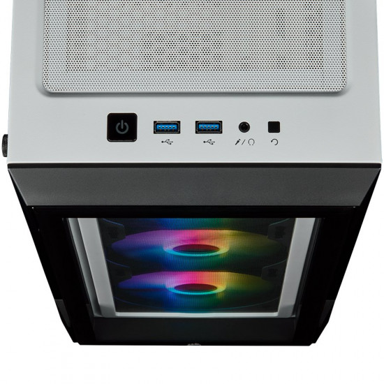 CORSAIR iCUE 220T RGB Tempered Glass Mid-Tower Smart Case — White CORSAIR iCUE 220T RGB Tempered Glass Mid-Tower Smart Case — White