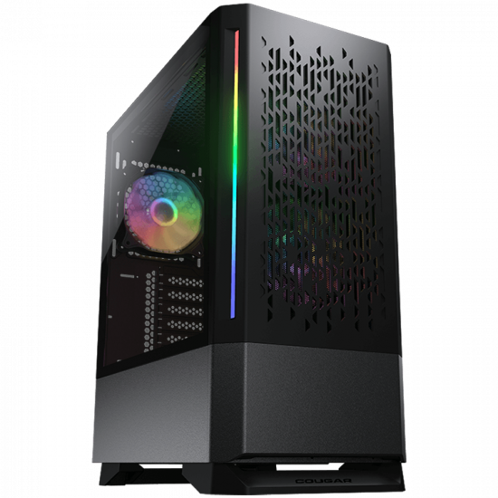 COUGAR MX430 Air RGB (Black), Mid Tower, Mini ITX / Micro ATX / ATX, USB 3.0 x 2, USB 2.0 x 1, Mic x 1 / Audio x 1, Reset Button, RGB Button, 3x ARGB fans pre-installed, Built-in LED controller, Patterned Air Vents Design, 217 x 467 x 371 (mm) COUGAR MX430 Air RGB (Black), Mid Tower, Mini ITX / Micro ATX / ATX, USB 3.0 x 2, USB 2.0 x 1, Mic x 1 / Audio x 1, Reset Button, RGB Button, 3x ARGB fans pre-installed, Built-in LED controller, Patterned Air Vents Design, 217 x 467 x 371 (mm)
