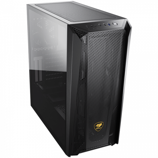 COUGAR MX660 Mesh, Mid-Tower, Mini ITX / Micro ATX / ATX / CEB / E-ATX, 213x495x474(mm), USB3.0 x 1, USB2.0 x 2, Mic x 1 / Audio x 1, Reset Button, 4mm Tempered Glass Left Panel, Mesh Front Panel, 120mm Rear Black Fan x 1 pre-installed, 8 Fans Max. COUGAR MX660 Mesh, Mid-Tower, Mini ITX / Micro ATX / ATX / CEB / E-ATX, 213x495x474(mm), USB3.0 x 1, USB2.0 x 2, Mic x 1 / Audio x 1, Reset Button, 4mm Tempered Glass Left Panel, Mesh Front Panel, 120mm Rear Black Fan x 1 pre-installed, 8 Fans Max.
