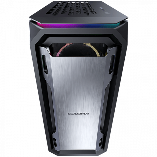 COUGAR MX670 RGB, Mid Tower, Mini ITX / Micro ATX / ATX / CEB / E-ATX, 220 x 492 x 465(mm), Type C 3.1 x 1, USB 3.0 x 2, Mic x 1 / Audio x 1, RGB Button, Built-in LED Controller, Brushed Aluminum, 3 ARGB Fans Pre-installed
