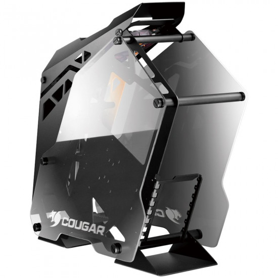 Chassis COUGAR CONQUER Mid-Tower,Aluminum Alloy,Mini ITX/MicroATX/ATX, USB 3.0x2 Mic x1,Audio x1,COUGAR CFD 120mm LED fan x3,Cable Management, 7 Expansion slots,Tempered glass side panel-Both sides,Dimension(WxHxD) 255x580x685 mm