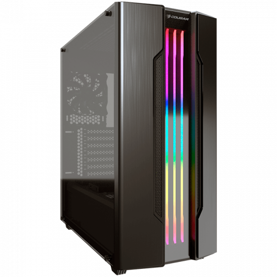 Chassis COUGAR Gemini S-Iron Gray, Mid-Tower, Mini ITX / Micro ATX / ATX / CEB / E-ATX, USB3.0 x 2, USB2.0 x 1, Mic x 1 / Audio x 1, RGB Control Button, 2.5" Drive Bay 5+2 (converted from 3.5" drive bays) / (2 SSD trays included