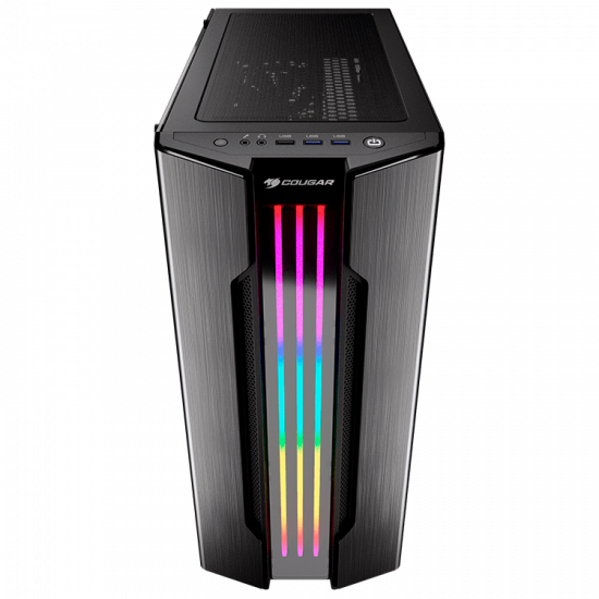 Chassis COUGAR Gemini S-Iron Gray, Mid-Tower, Mini ITX / Micro ATX / ATX / CEB / E-ATX, USB3.0 x 2, USB2.0 x 1, Mic x 1 / Audio x 1, RGB Control Button, 2.5" Drive Bay 5+2 (converted from 3.5" drive bays) / (2 SSD trays included