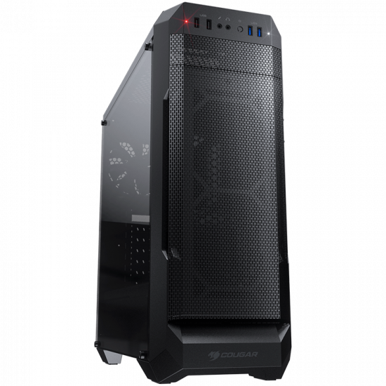 Chassis COUGAR MX331 Mesh, Mid Tower, MiniITX/MicroATX/ATX, 204x481x443(mm), USB 3.0 x 2, USB 2.0 x 2, Mic x 1 / Audio x 1, Reset Button, Mesh Front Panel, 120mm x 1( Black fan x 1 pre-installed), Transparent Left Panel, Maximum Number of Fans: 5 max Chassis COUGAR MX331 Mesh, Mid Tower, MiniITX/MicroATX/ATX, 204x481x443(mm), USB 3.0 x 2, USB 2.0 x 2, Mic x 1 / Audio x 1, Reset Button, Mesh Front Panel, 120mm x 1( Black fan x 1 pre-installed), Transparent Left Panel, Maximum Number of Fans: 5 max