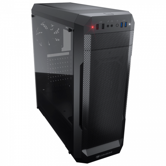 Chassis COUGAR MX331 Mesh, Mid Tower, MiniITX/MicroATX/ATX, 204x481x443(mm), USB 3.0 x 2, USB 2.0 x 2, Mic x 1 / Audio x 1, Reset Button, Mesh Front Panel, 120mm x 1( Black fan x 1 pre-installed), Transparent Left Panel, Maximum Number of Fans: 5 max Chassis COUGAR MX331 Mesh, Mid Tower, MiniITX/MicroATX/ATX, 204x481x443(mm), USB 3.0 x 2, USB 2.0 x 2, Mic x 1 / Audio x 1, Reset Button, Mesh Front Panel, 120mm x 1( Black fan x 1 pre-installed), Transparent Left Panel, Maximum Number of Fans: 5 max