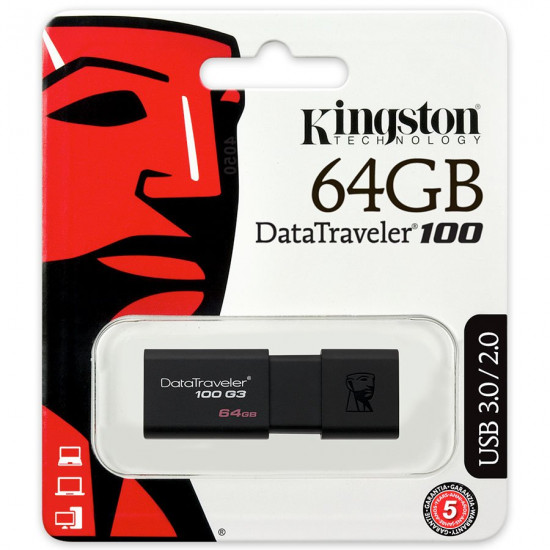 Kingston 64GB USB 3.0 DataTraveler 100 G3 (100MB/s read) EAN: 740617211726 Kingston 64GB USB 3.0 DataTraveler 100 G3 (100MB/s read) EAN: 740617211726
