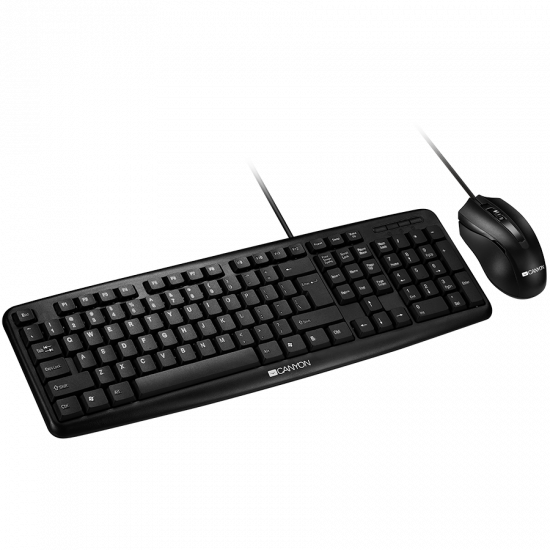 CANYON USB standard KB, water resistant BG layout bundle with optical 3D wired mice 1000DPI black CANYON USB standard KB, water resistant BG layout bundle with optical 3D wired mice 1000DPI black