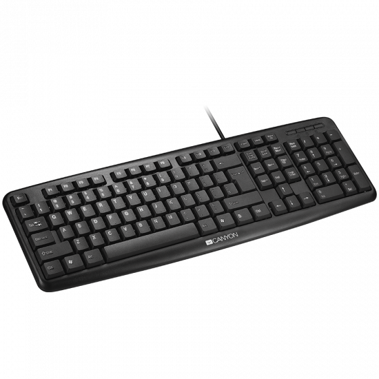 CANYON Wired Keyboard, 104 keys, USB2.0, Black, cable length 1.5m, 443*145*24mm, 0.37kg, Bulgarian CANYON Wired Keyboard, 104 keys, USB2.0, Black, cable length 1.5m, 443*145*24mm, 0.37kg, Bulgarian