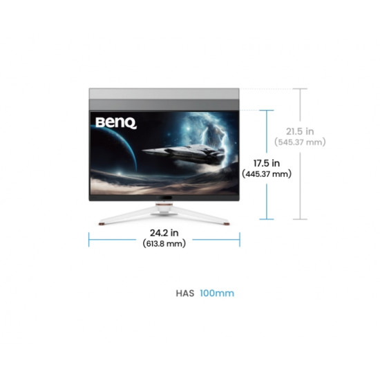 BenQ MOBIUZ EX271U, 27", 4K UHD, IPS, 1ms GtG, 165Hz, 120Hz for Console with eARC, Color Shuttle, FreeSync Premium, B.I.+ Gen2, HDRi and HDR400, Quickit, 1200:1, 95% P3, 400 nits, USB-C (DP alt. PD 65W),USB Hub, HDMI 2.1, DP, Height Adj. 100mm, White